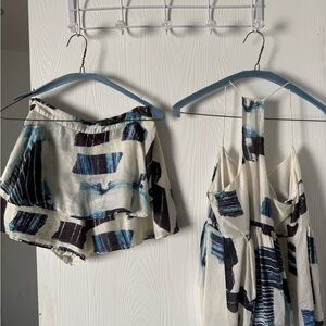 Tibi Blue and Black Patterned Dress